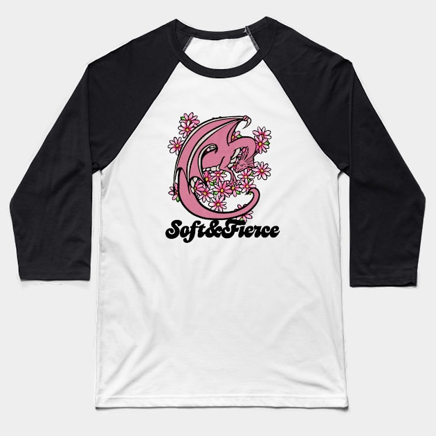 Pink Dragon Baseball T-Shirt by bubbsnugg